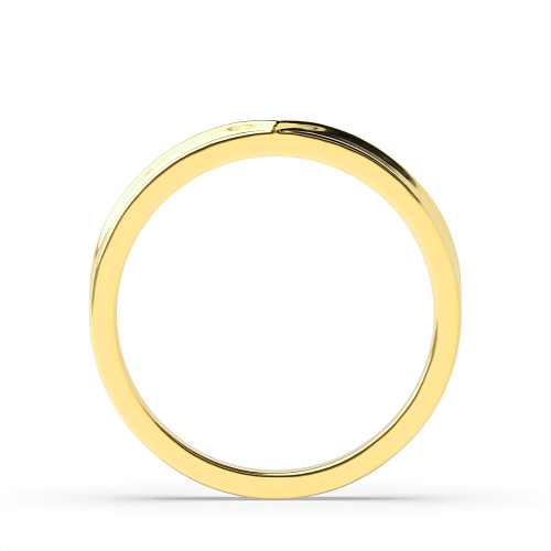 Yellow Gold Channel shaped v design Plain Ring Diamond Rings