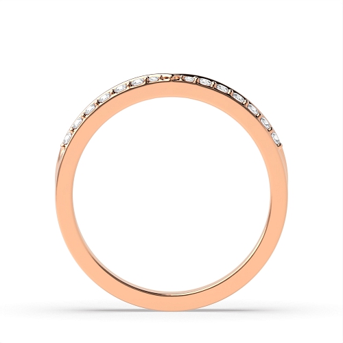 Pave Setting Round Rose Gold wishbone v shaped Women's Shaped Diamond Rings