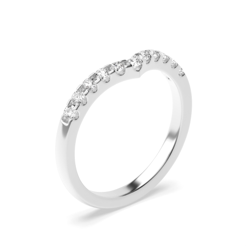 Round Shape 4 Claw Wishbone Wedding Ring (2.00mm)