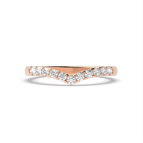 4 Prong Round Rose Gold Wishbone wedding Diamond Rings