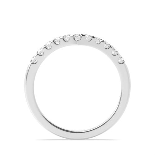 4 Prong Round Wishbone Half Eternity Wedding Band