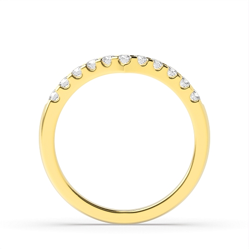 4 Prong Round Yellow Gold Wishbone wedding Band Diamond Rings
