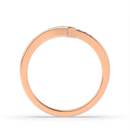 Channel Setting Round Rose Gold Ribbon wishbone wedding Women's Shaped Diamond Rings