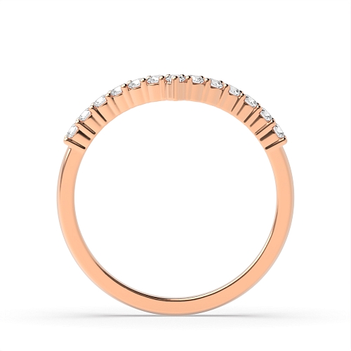 4 Prong Round Rose Gold Wishbone Women's Shaped Diamond Rings