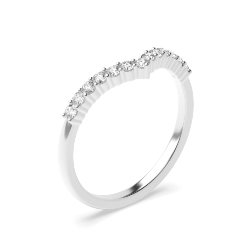 4 Prong Round Wishbone Half Eternity Diamond Ring