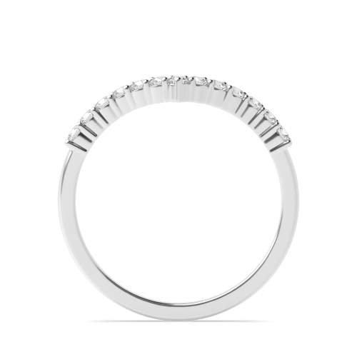 4 Prong Round Wishbone Half Eternity Wedding Band