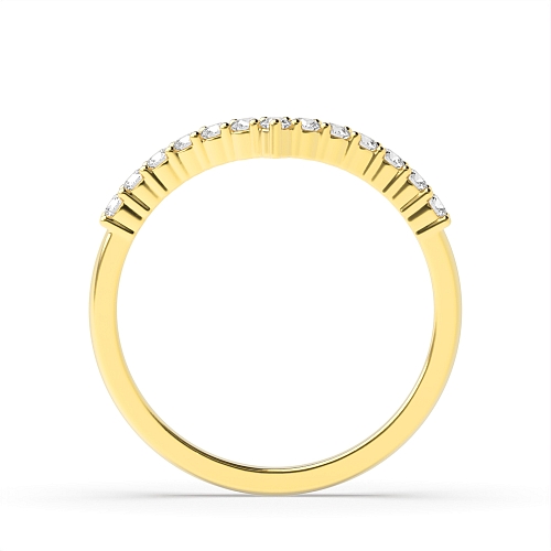 4 Prong Round Yellow Gold Wishbone Band Diamond Rings