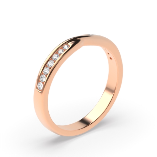 Channel Setting Round Rose Gold Twisted Women's Shaped Diamond Rings