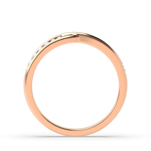 Channel Setting Round Rose Gold Twisted Women's Shaped Diamond Rings