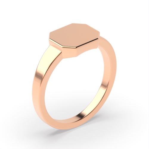 Rose Gold Radiant signet Diamond Band Wedding Rings & Bands
