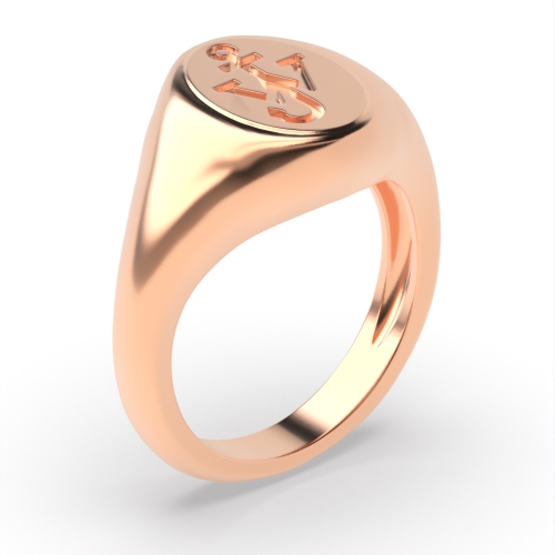 Rose Gold Personalised signet Unique Men's Wedding Rings & Bands