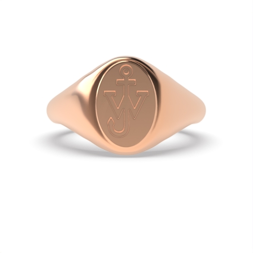 Rose Gold Personalised signet Unique Men's Wedding Rings & Bands