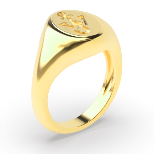 Yellow Gold Personalised signet Plain Ring Wedding Rings & Bands
