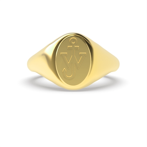 Yellow Gold Personalised signet Plain Ring Wedding Rings & Bands