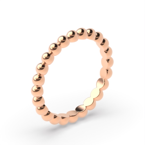 Rose Gold Solid beads Plain Ring Wedding Rings & Bands