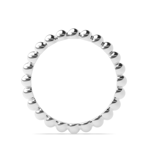 White Gold Solid beads Women's Plain Wedding Rings & Bands