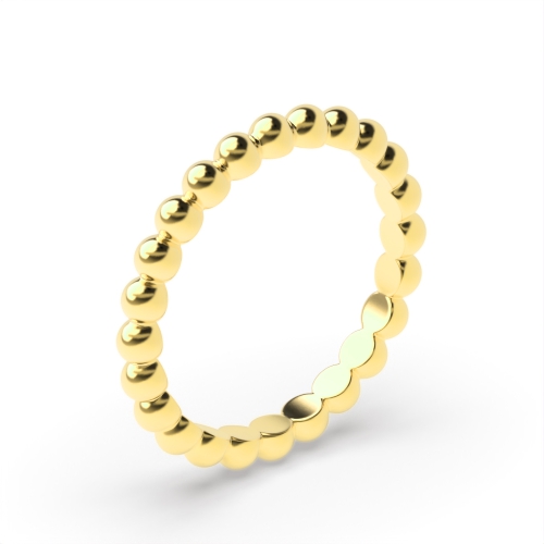 Yellow Gold Solid beads Plain Ring Wedding Rings & Bands