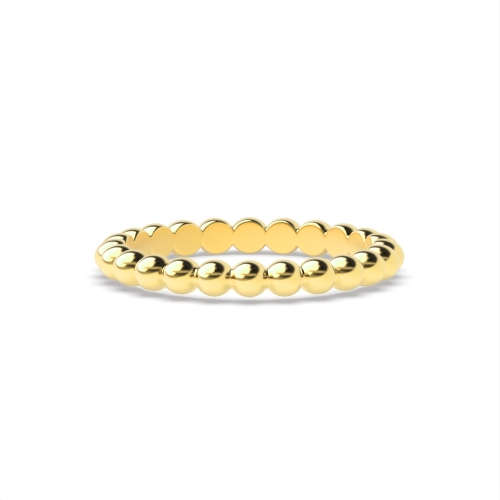 Yellow Gold Solid beads Plain Ring Wedding Rings & Bands