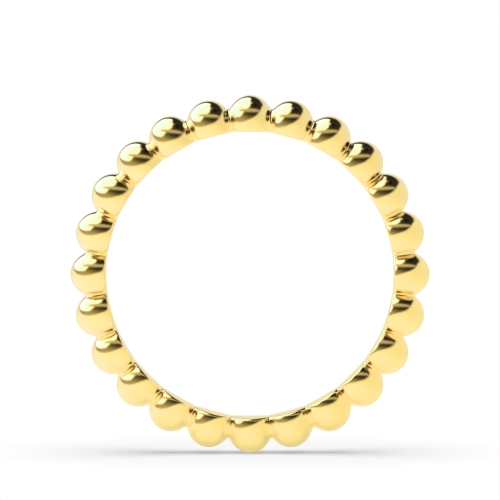 Yellow Gold Solid beads Plain Ring Wedding Rings & Bands