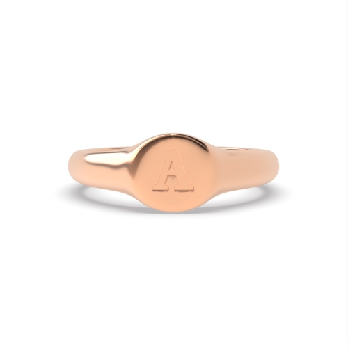 Rose Gold Alphabet letter a signet Diamond Band Wedding Rings & Bands