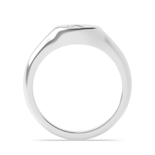 Alphabet Letter A Signet Men's Plain Wedding Band