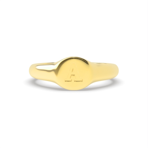 Yellow Gold Alphabet letter a signet Plain Ring Wedding Rings & Bands