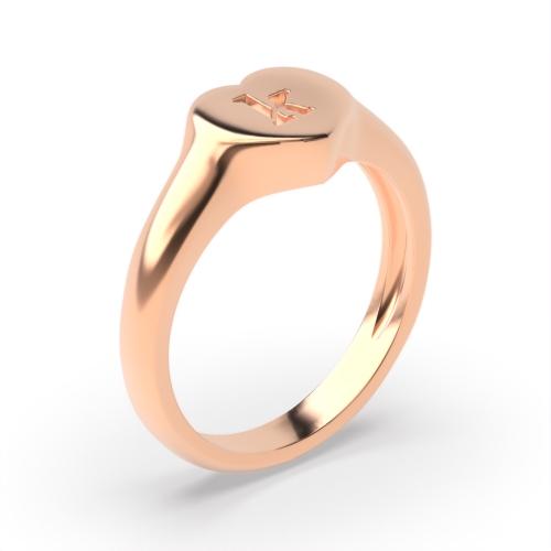 Rose Gold Alphabet letter k signet Diamond Band Wedding Rings & Bands