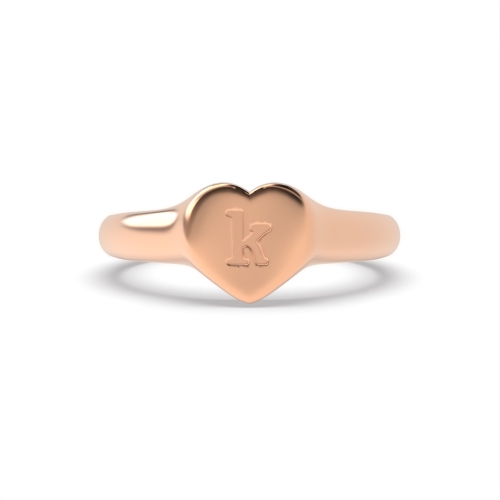 Rose Gold Alphabet letter k signet Diamond Band Wedding Rings & Bands