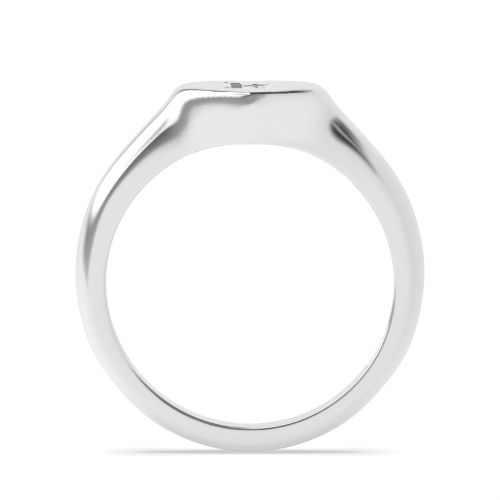 Alphabet Letter K Signet Men's Plain Wedding Band