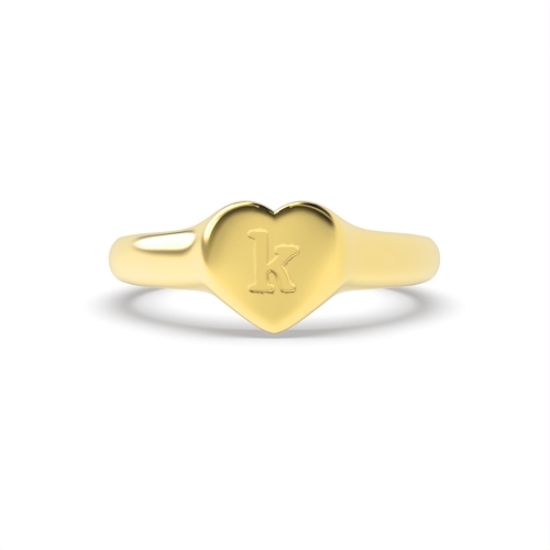 Yellow Gold Alphabet letter k signet Plain Ring Wedding Rings & Bands
