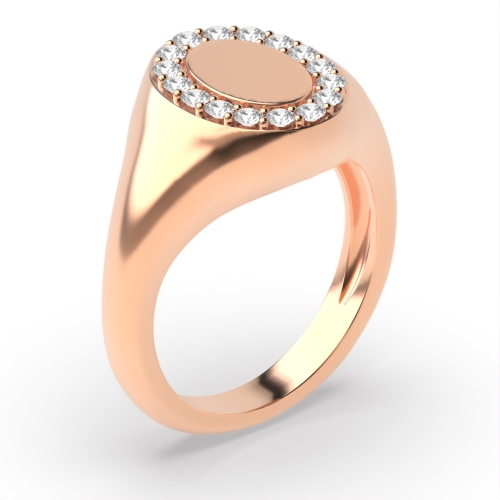 Pave Setting Round Rose Gold Infinity Engagement Rings