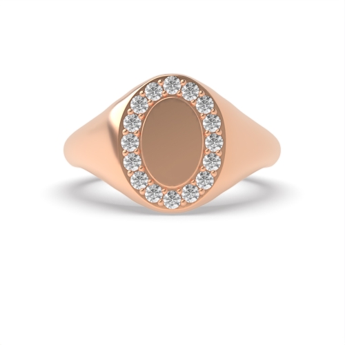 Pave Setting Round Rose Gold Infinity Engagement Rings