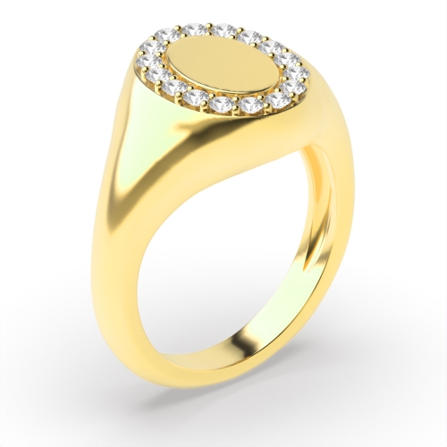 Pave Setting Round Yellow Gold Infinity Engagement Rings