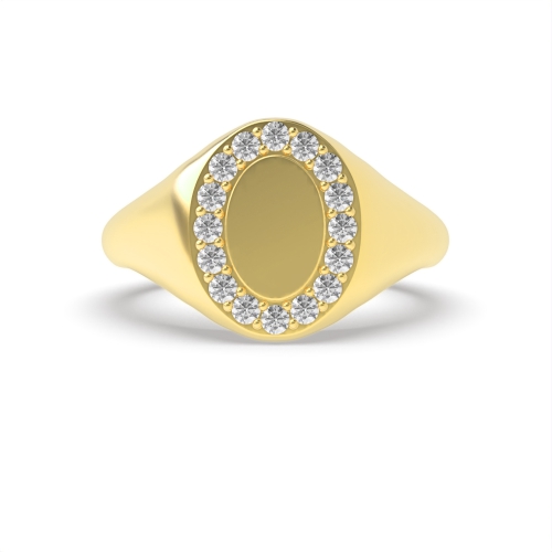 Pave Setting Round Yellow Gold Infinity Engagement Rings