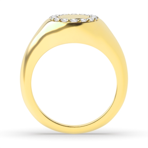 Pave Setting Round Yellow Gold Infinity Engagement Rings