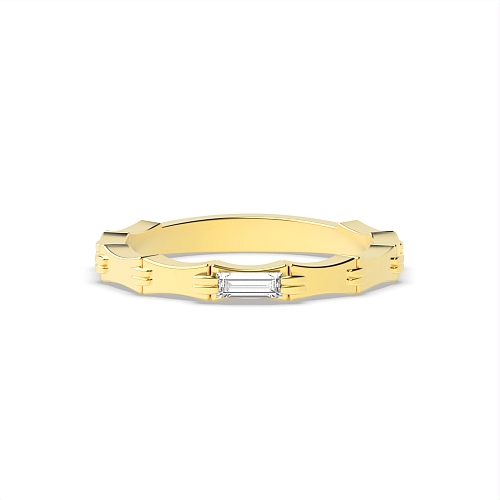 Baguette Yellow Gold Unique Engagement Rings