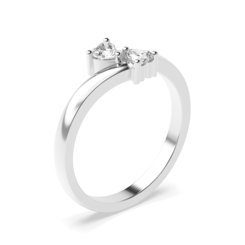 Prong Heart Solar cascade Minimalist Engagement Rings