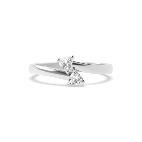 Prong Heart Solar cascade Minimalist Engagement Rings
