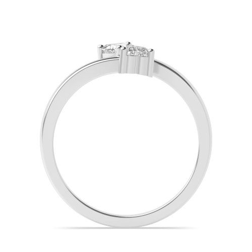 Prong Heart Solar cascade Minimalist Engagement Rings