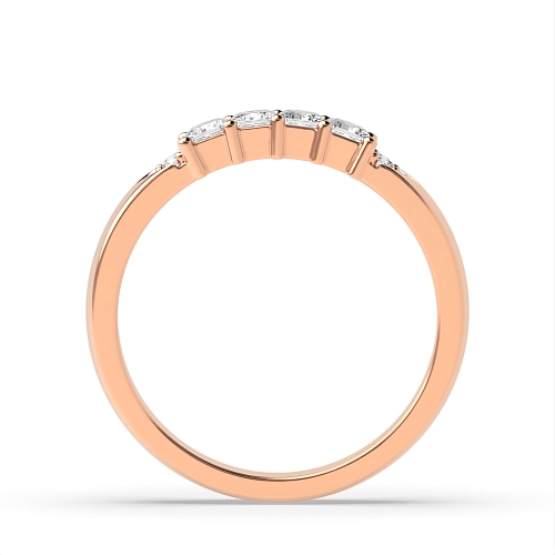 4 Prong Princess Rose Gold 5 stone accented Eternity Engagement Rings