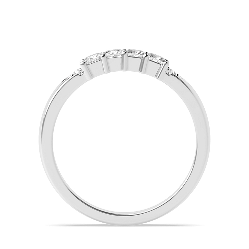 4 Prong Princess 5 stone accented Moissanite Eternity Engagement Rings