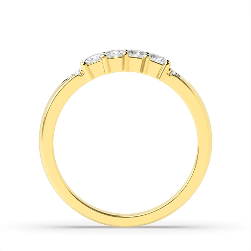 4 Prong Princess Yellow Gold 5 stone accented Eternity Engagement Rings