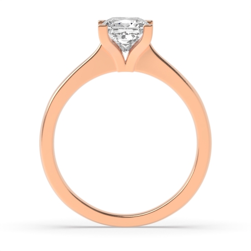 4 Prong Princess Rose Gold Corner claws open setting Engagement Rings