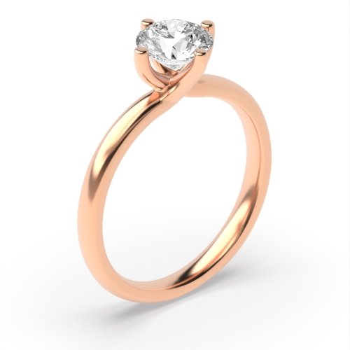 4 Prong Round Rose Gold Twist claws Engagement Rings