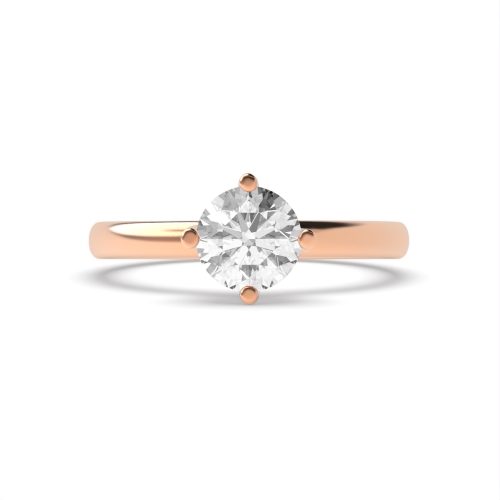 4 Prong Round Rose Gold Twist claws Engagement Rings