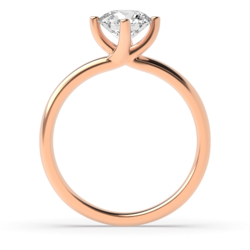 4 Prong Round Rose Gold Twist claws Engagement Rings