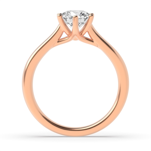 4 Prong Round Rose Gold Modern setting Engagement Rings