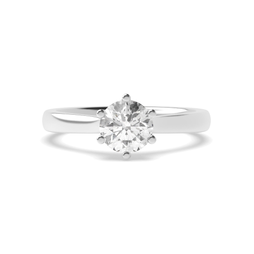 4 Prong Round Modern setting Engagement Rings