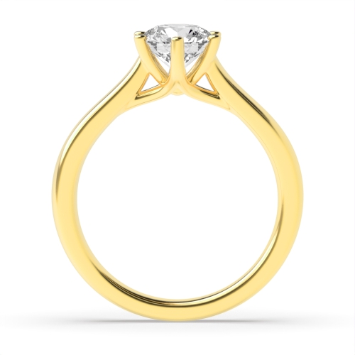 4 Prong Round Yellow Gold Modern setting Engagement Rings