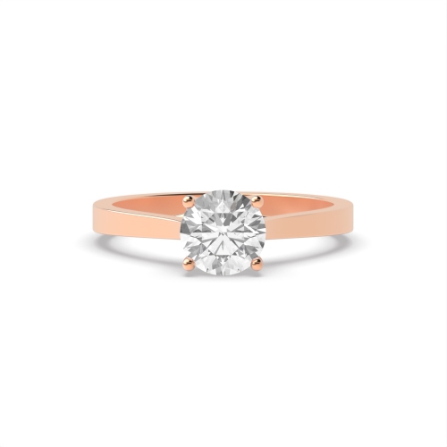 4 Prong Round Rose Gold High set Crossover claws Engagement Rings